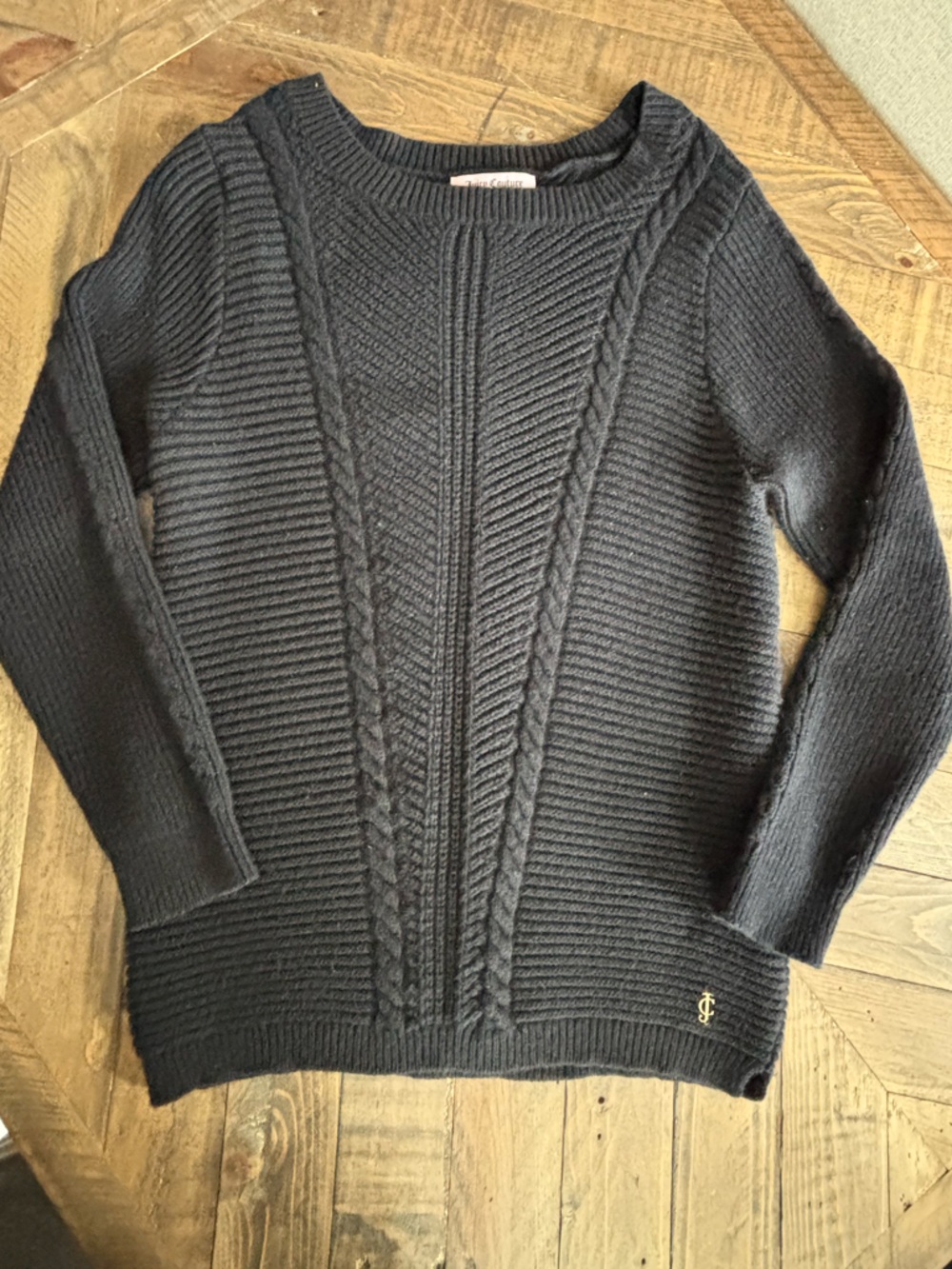 Juicy Couture Dark Black Knit Sweater with Rabit Hair